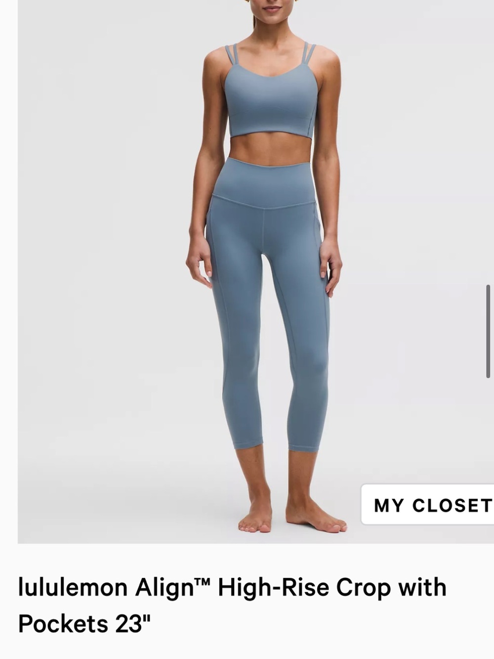 Lululemon Athletica Blue High-Rise Leggings 23” with Pockets Size 8